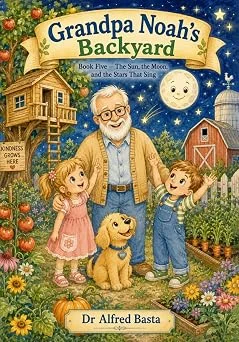 Grandpa Noah’s Backyard: The Sun, the Moon, and the Stars That Sing by Alfred Basta (book cover)