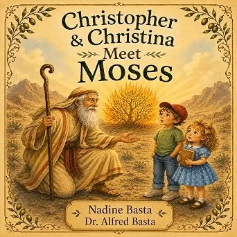 Christopher & Christina Meet Moses: The Burning Bush and the Parted Sea by Alfred Basta (book cover)