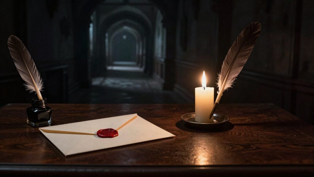 The Tempter's Playbook course cover: a sealed letter and candle on a dark desk
